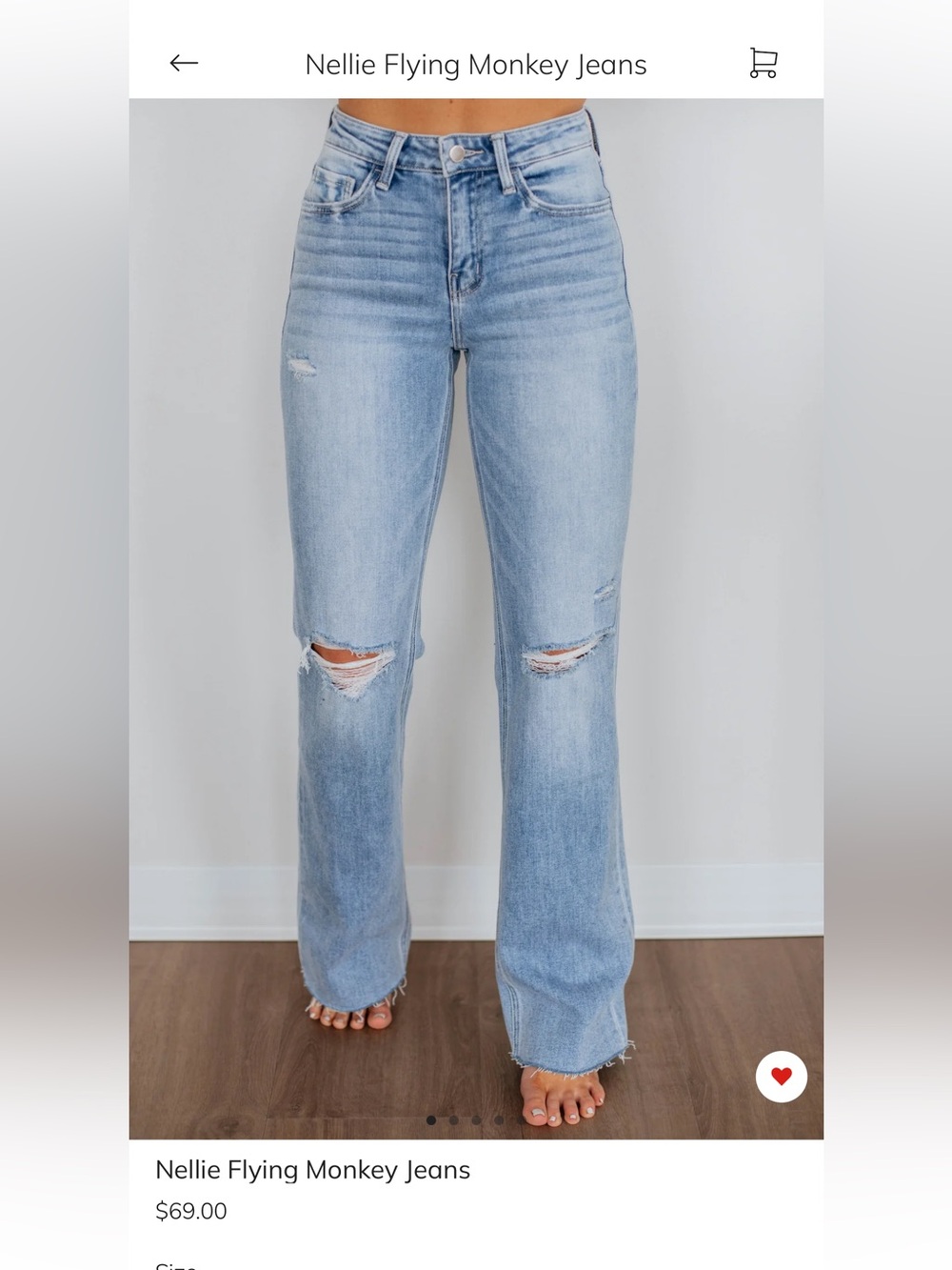 NWT Flying Monkey Light Blue Distressed Jeans